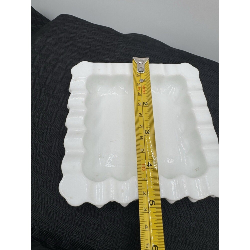 Vintage Fenton Hobnail Milk Glass 5" Square Ashtray - Picture 4 of 4